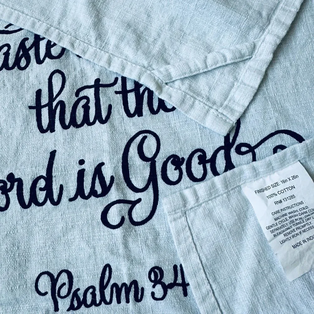 Psalm Bible Verse Farmhouse Kitchen Dish Tea Towel